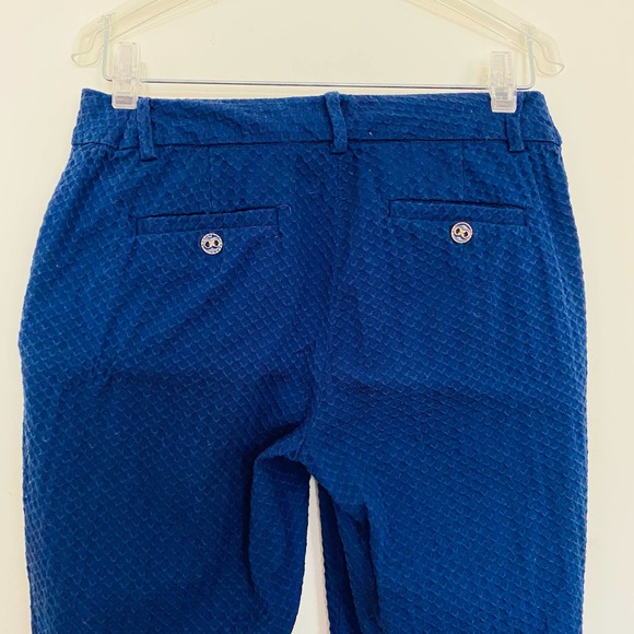 C. Wonder Womens Textured Jacquard Cotton Navy Diamond Skinny Pants Size 2 - Picture 4 of 7